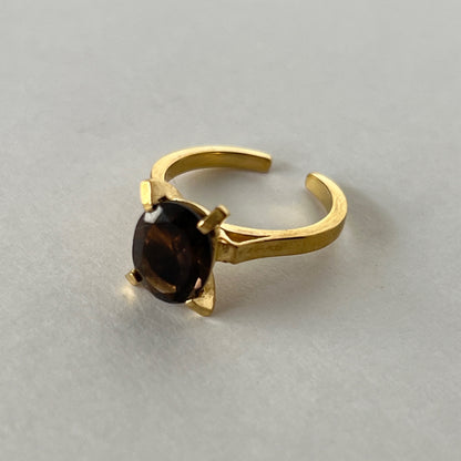 [ smoky quartz ] classic gold