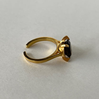 [ smoky quartz ] classic gold