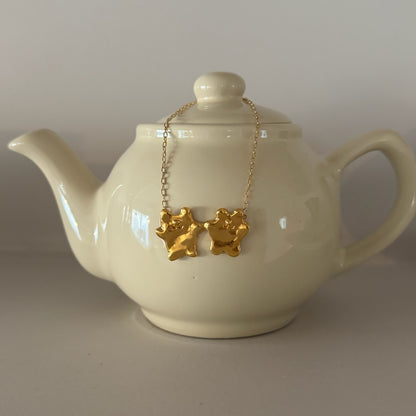 [ gold ] bears necklace
