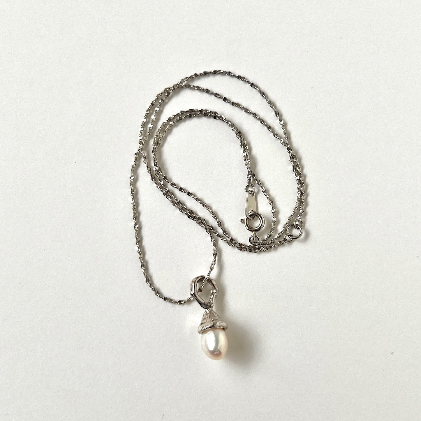 [ baroque pearl ] drip necklace silver