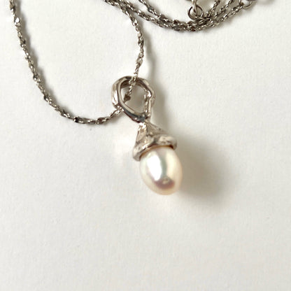 [ baroque pearl ] drip necklace silver