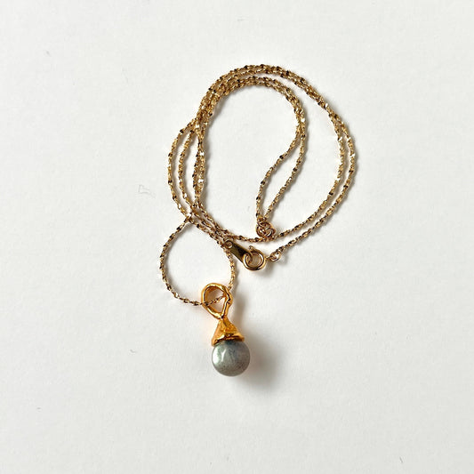 [ labradorite ] drip necklace gold