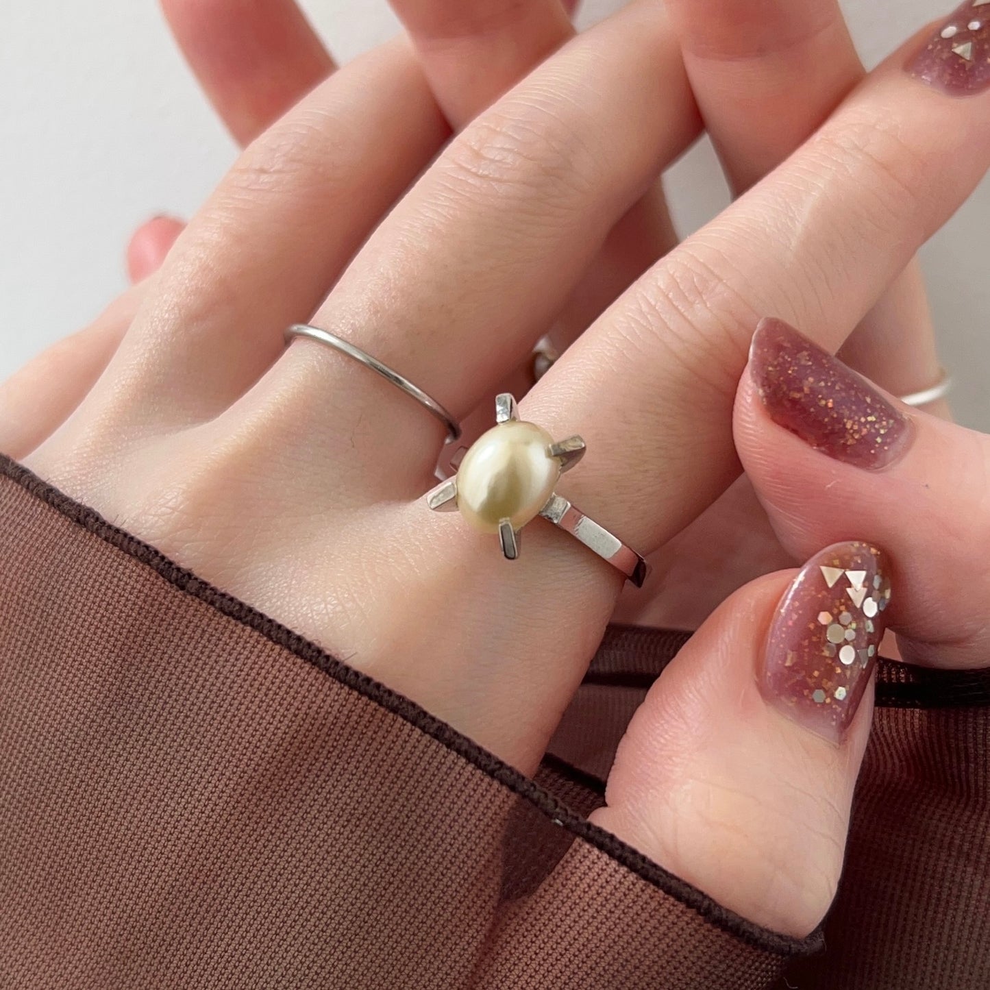 [ vintage pearl ] classic silver [ free size ]