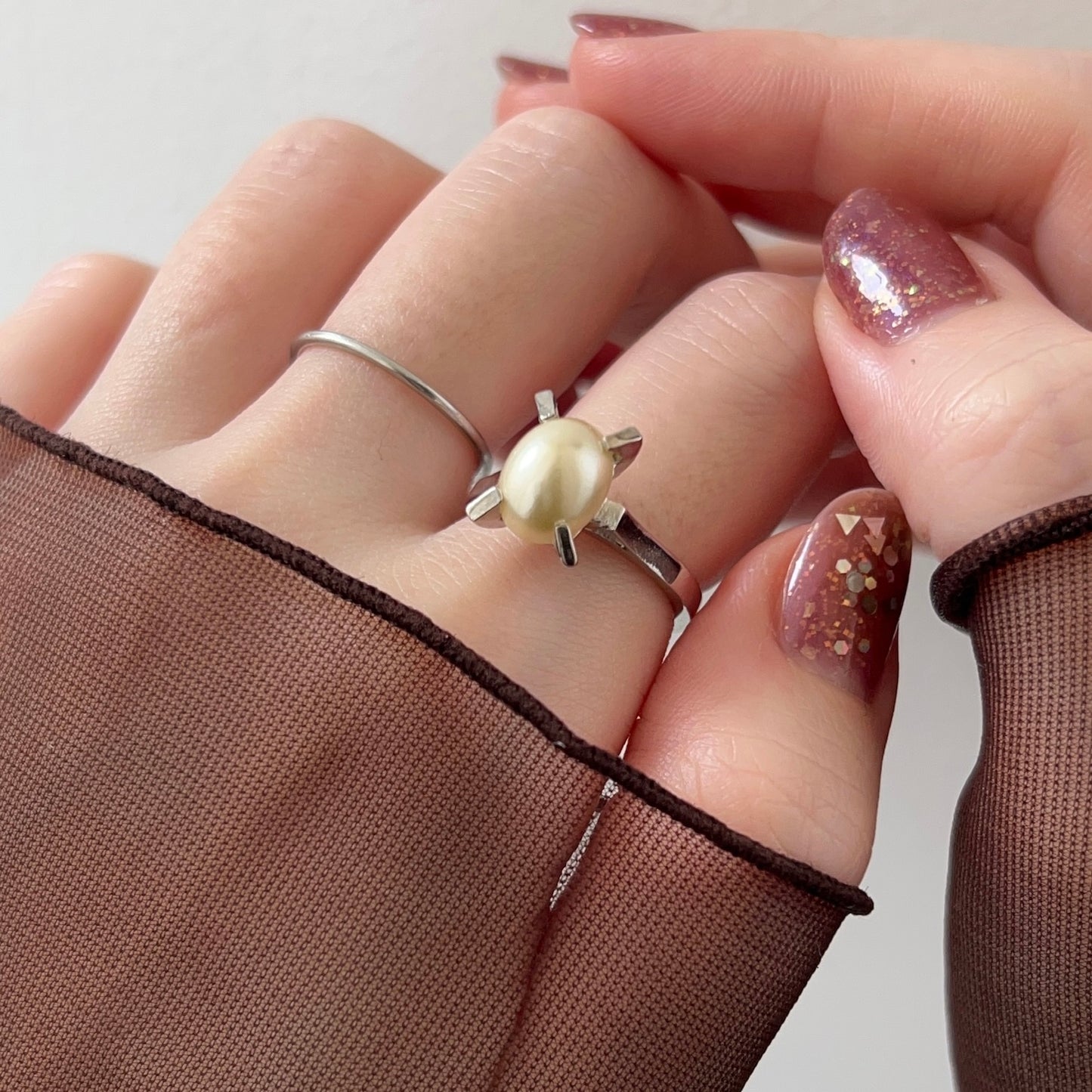 [ vintage pearl ] classic silver [ free size ]