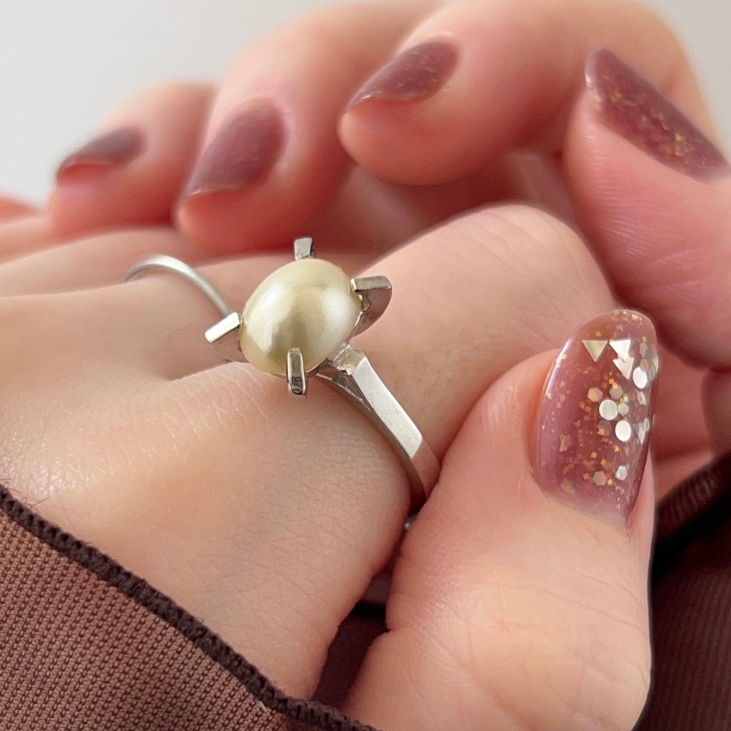 [ vintage pearl ] classic silver [ free size ]