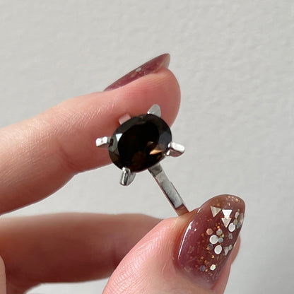 [ smoky quartz ] classic silver