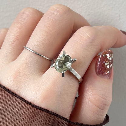 [ green amethyst ] classic silver