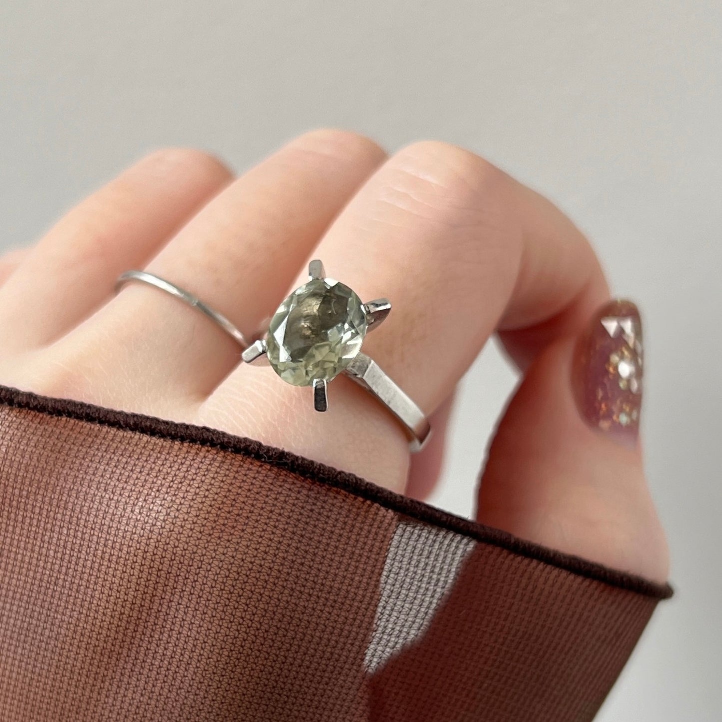 [ green amethyst ] classic silver