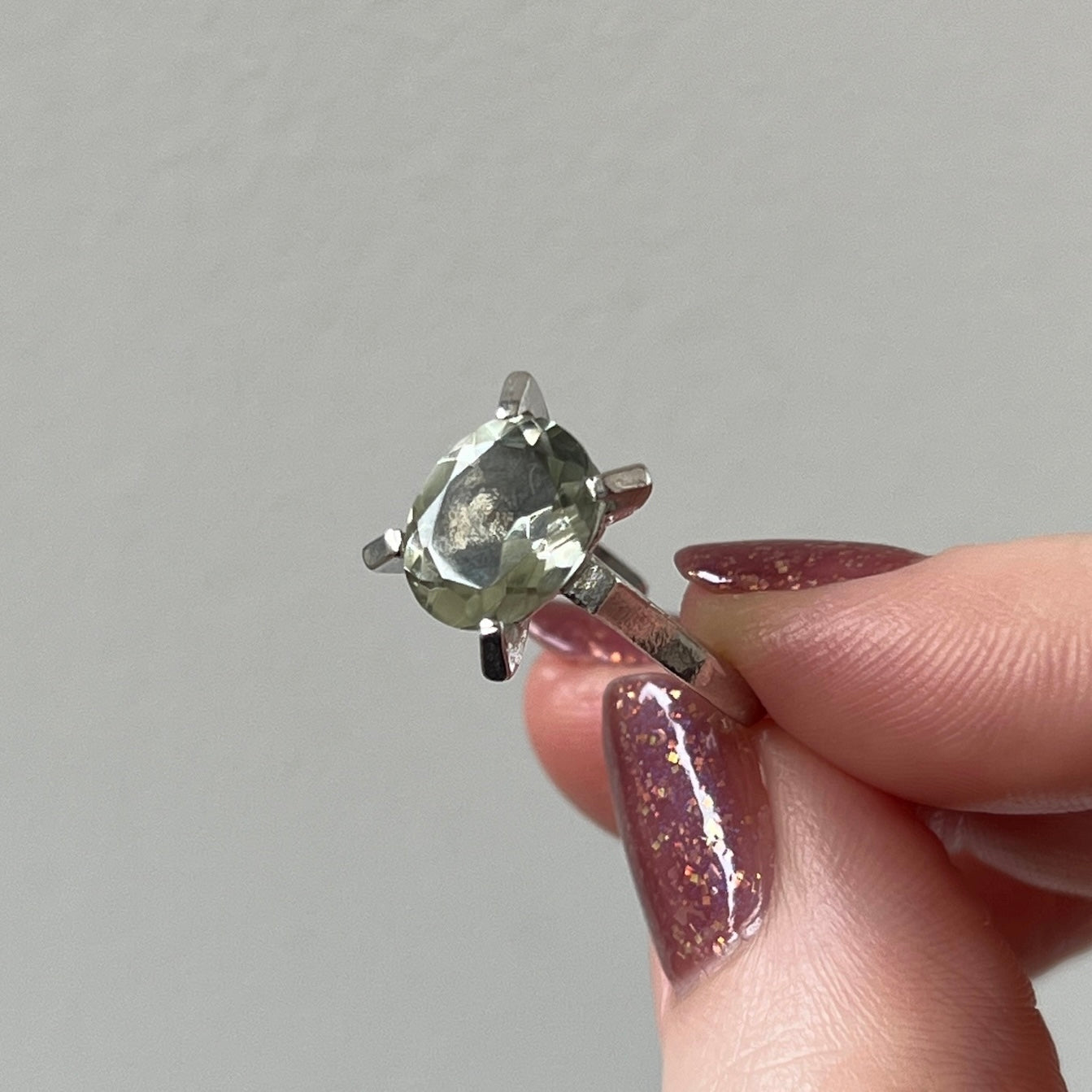 [ green amethyst ] classic silver