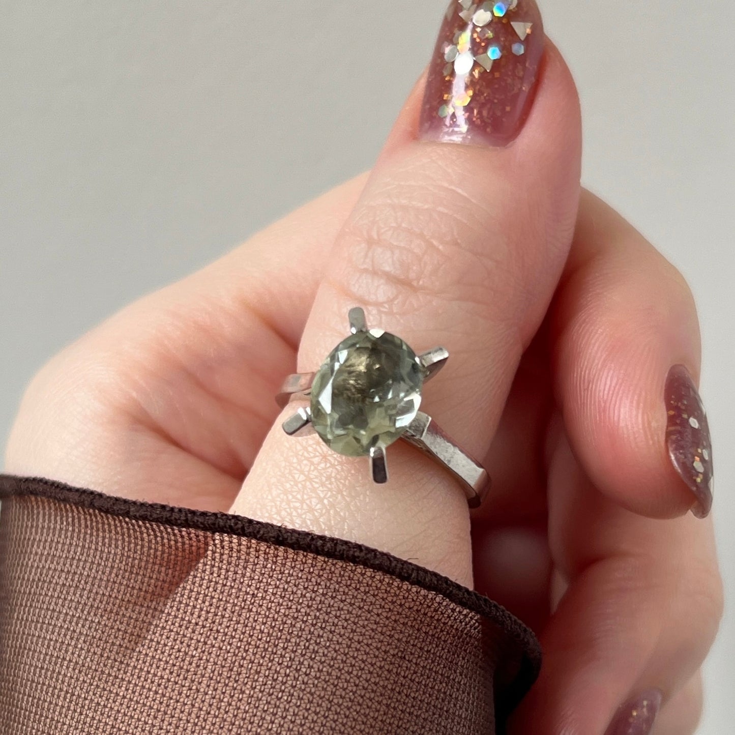 [ green amethyst ] classic silver
