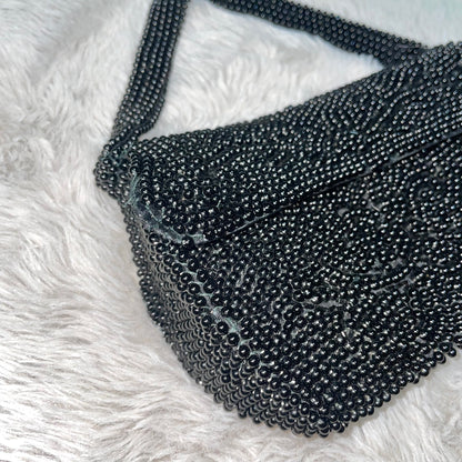 Black beaded handbag