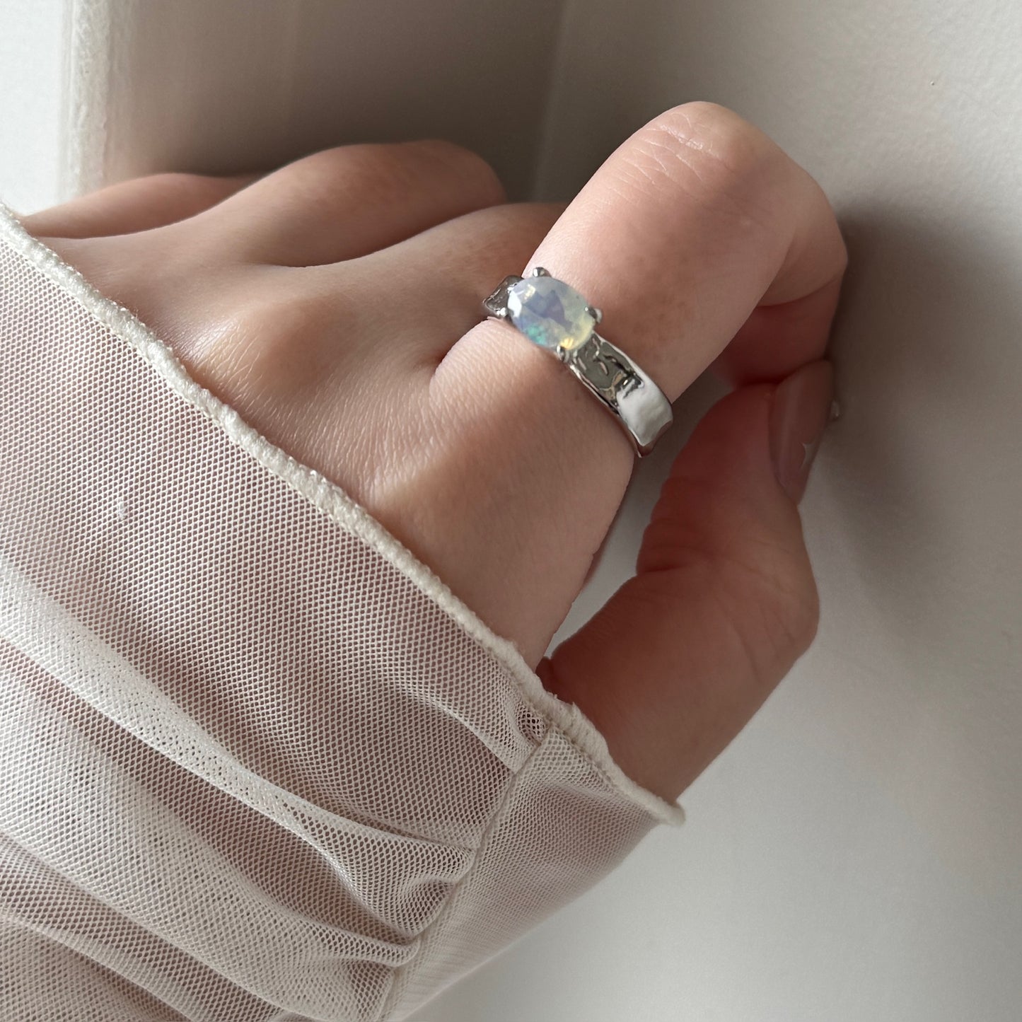 [ opal ] um silver ring [ free size ]