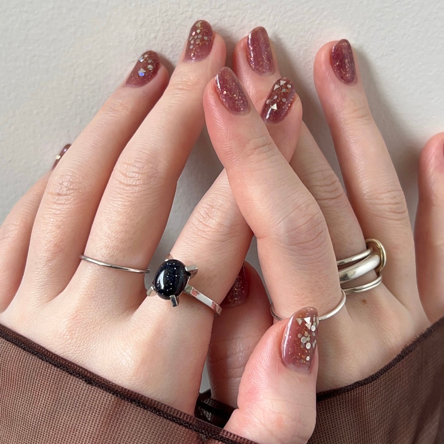 [ blue gold stone ] classic silver [ free size ]