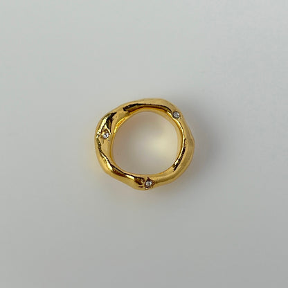 [ crystal ] nuanced pinky ring [ gold ]