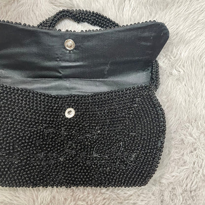 Black beaded handbag