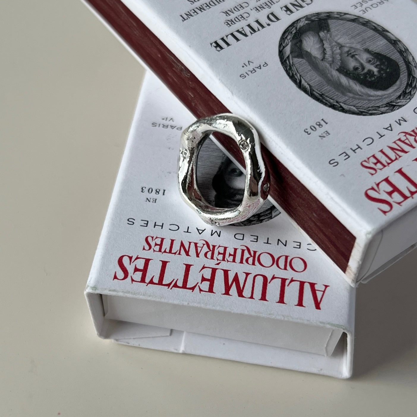 [ greige ] nuanced pinky ring [ silver ]