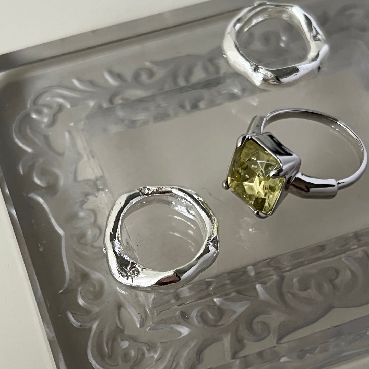 [ greige ] nuanced pinky ring [ silver ]