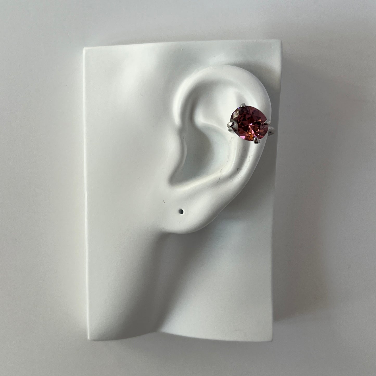[ rosé ] GEM ear cuff silver [ free size ]