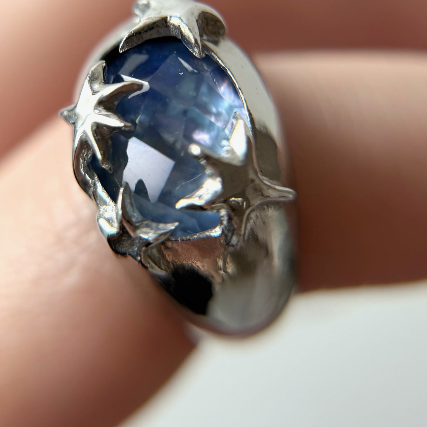 [ lapis lazuli quartz triplet ] twinkle ring silver