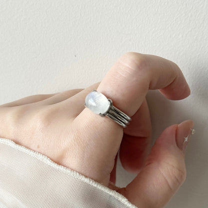 [ moon stone ] trois silver