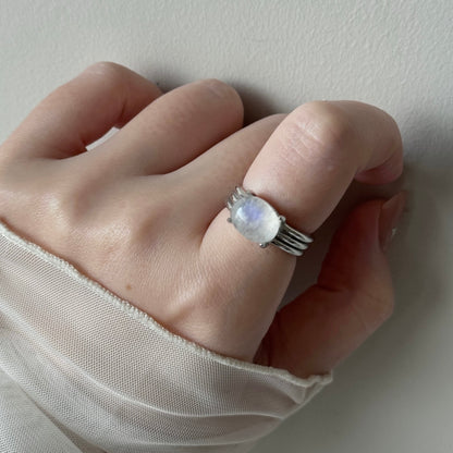 [ moon stone ] trois silver