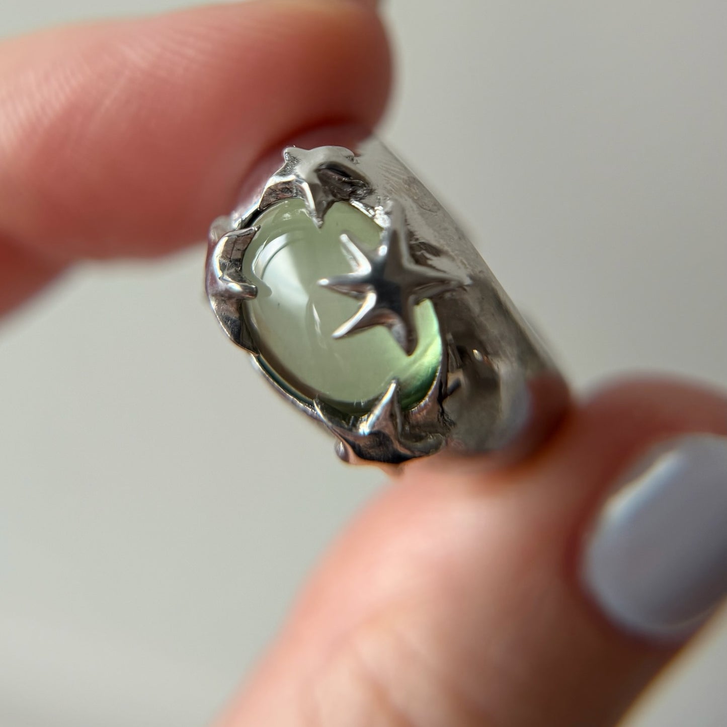 [ light green ] twinkle ring silver