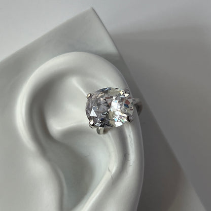[ clear ] GEM ear cuff silver [ free size ]