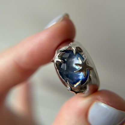 [ lapis lazuli quartz triplet ] twinkle ring silver