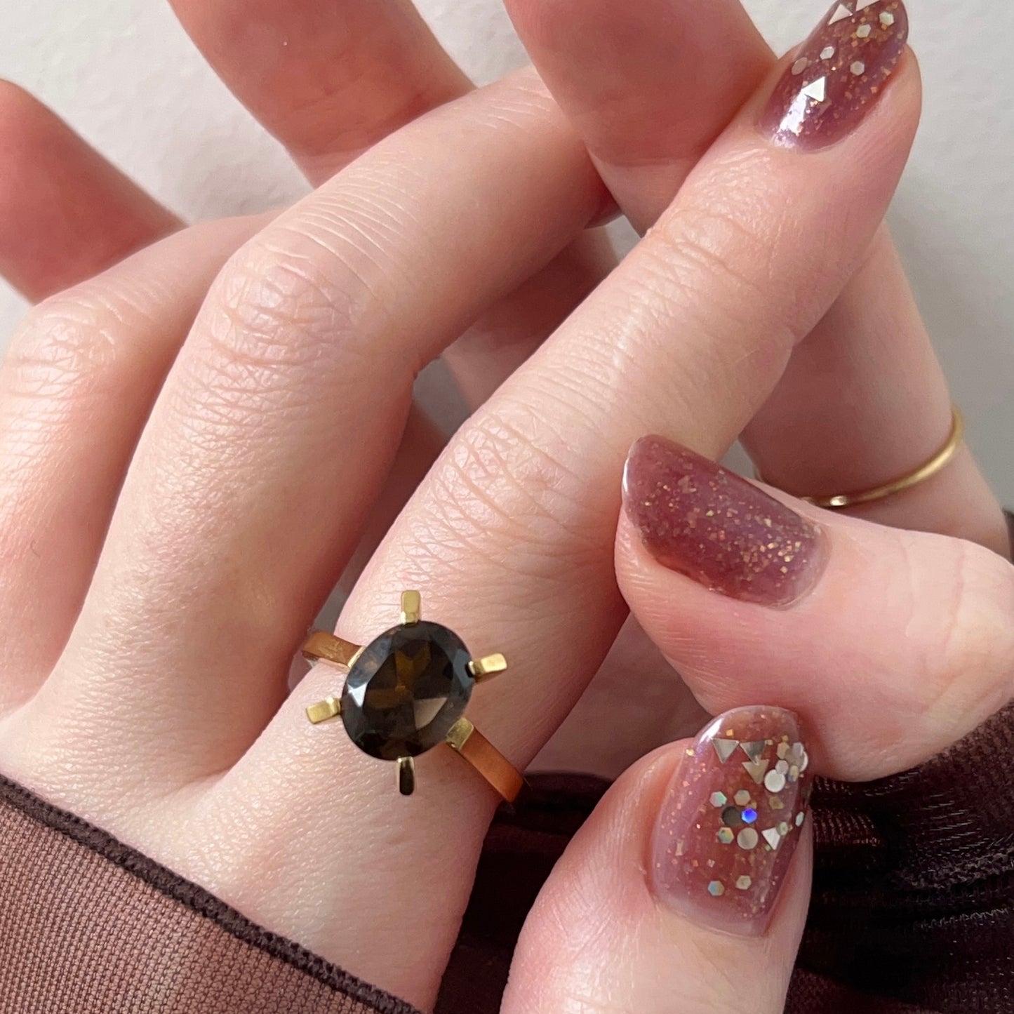 [ smoky quartz ] classic gold