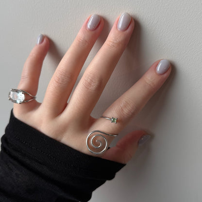 [ green apetite ] swirl ring silver