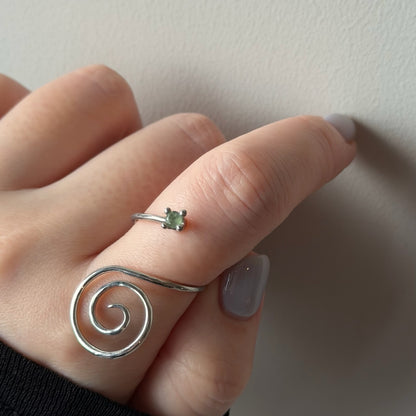 [ green apetite ] swirl ring silver