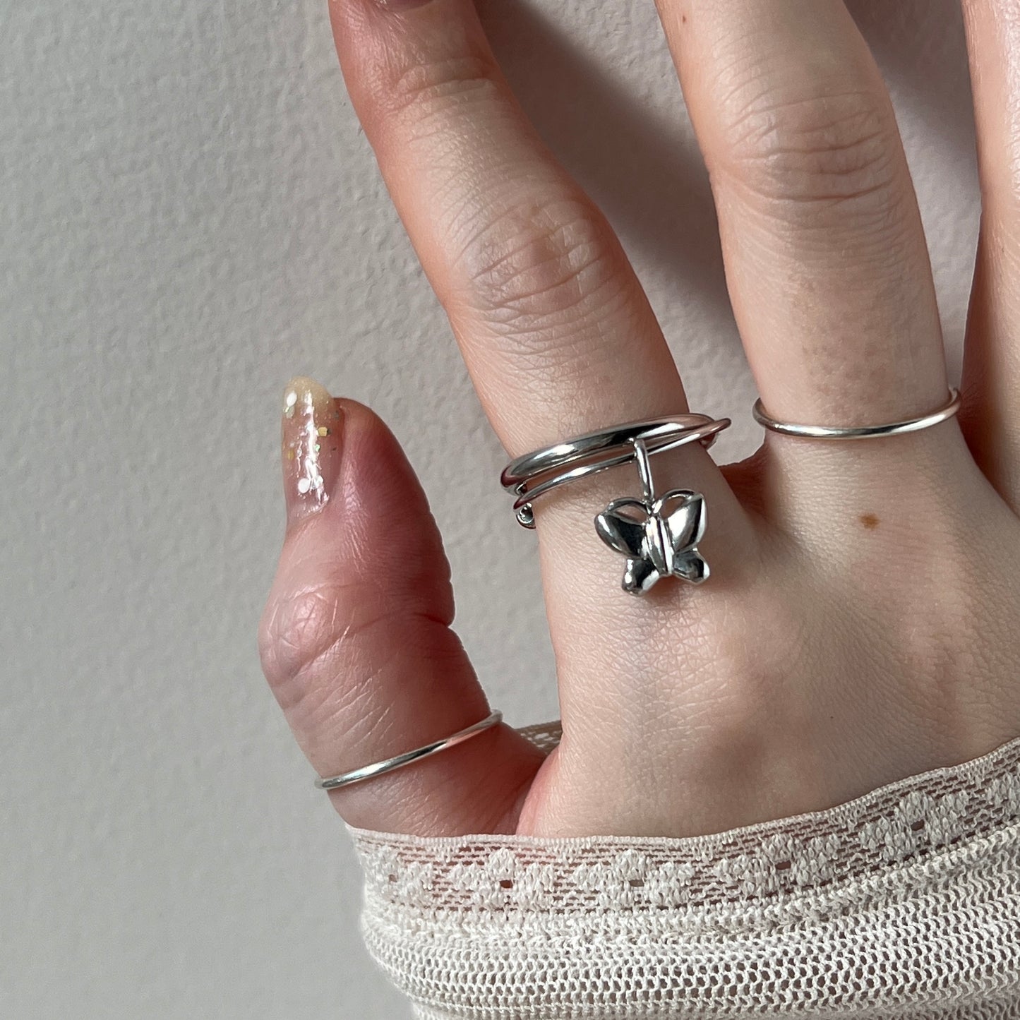 [ papillon ] um motif ring silver