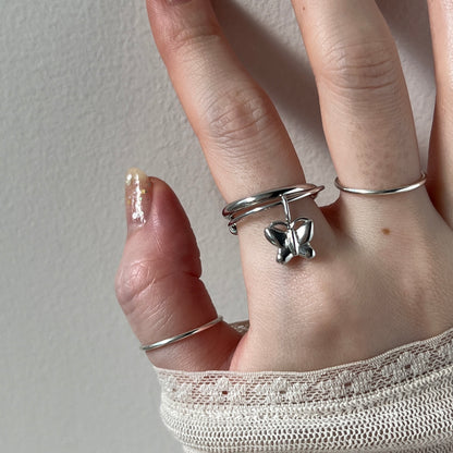 [ papillon ] um motif ring silver