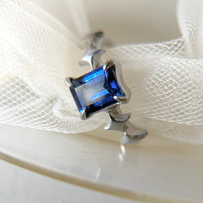 [ blue mystic topaz ] rectangle sparkle silver