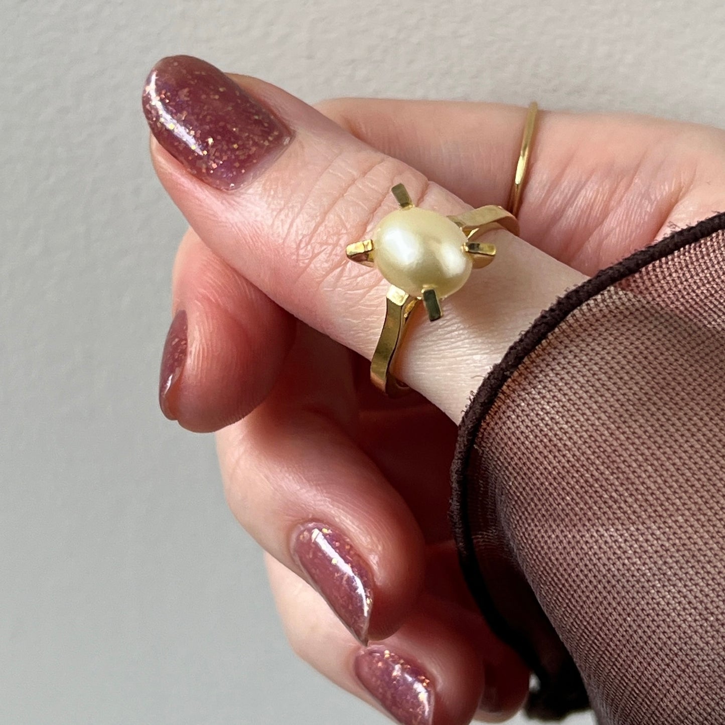 [ vintage pearl ] classic gold [ free size ]