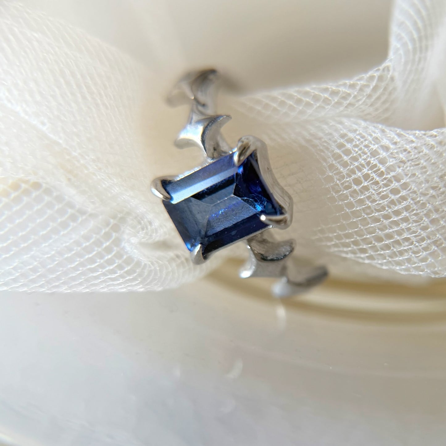 [ blue mystic topaz ] rectangle sparkle silver
