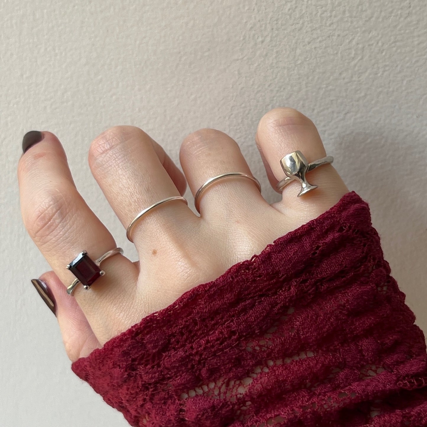 [ wine ] ring silver