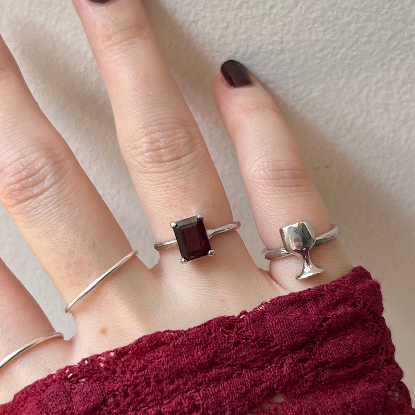 [ wine ] ring silver