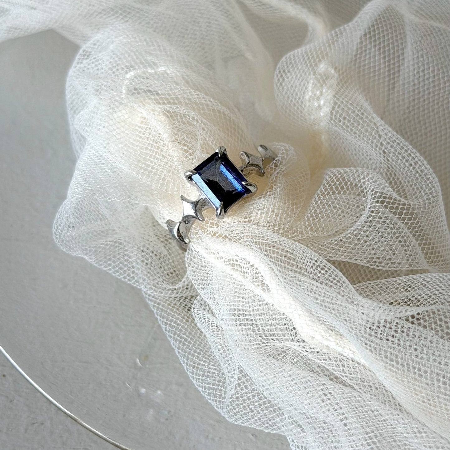 [ blue mystic topaz ] rectangle sparkle silver