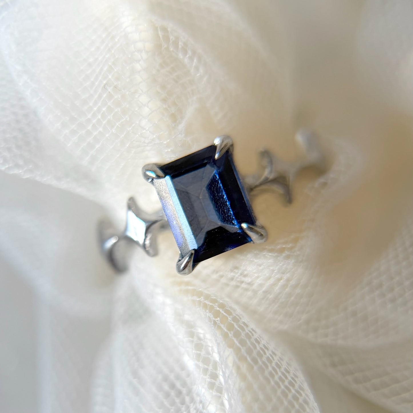 [ blue mystic topaz ] rectangle sparkle silver