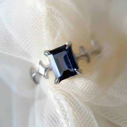 [ blue mystic topaz ] rectangle sparkle silver