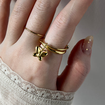 [ papillon ] um motif ring gold