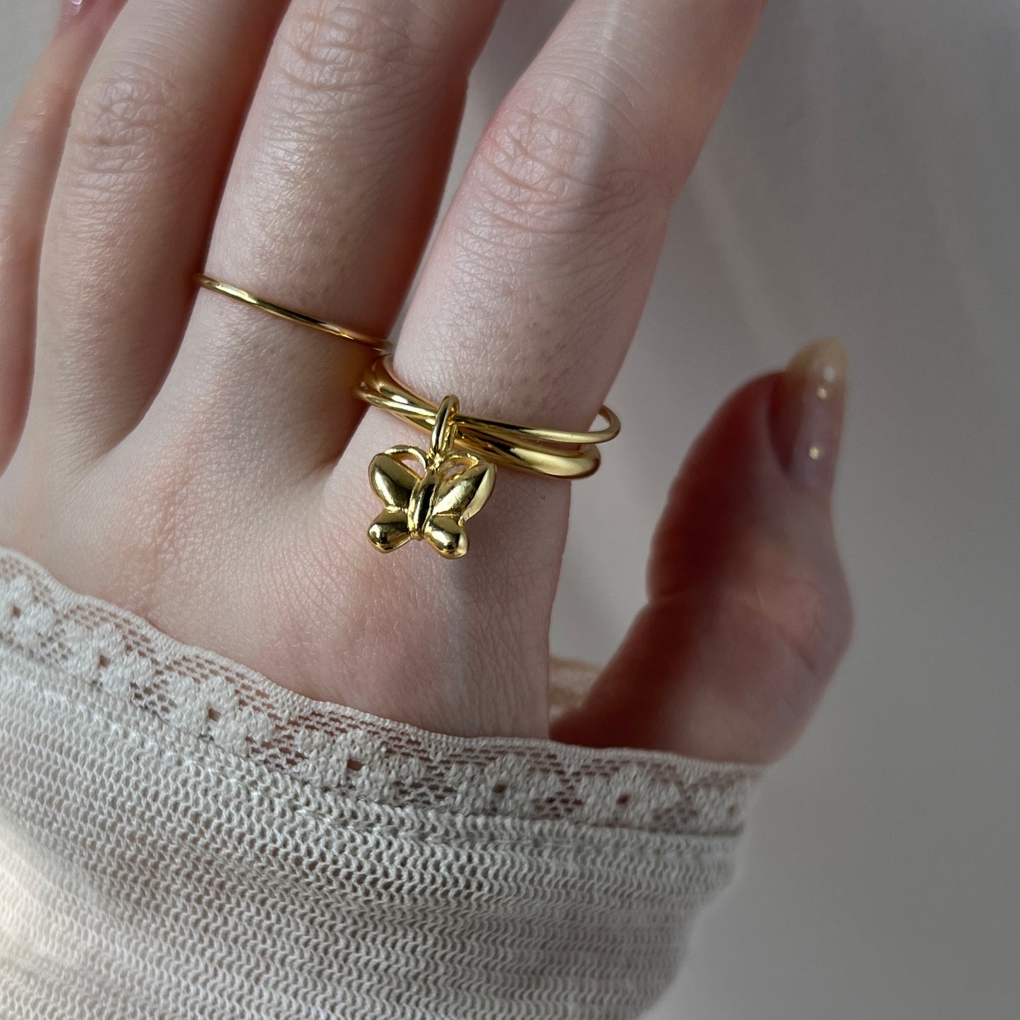 [ papillon ] um motif ring gold