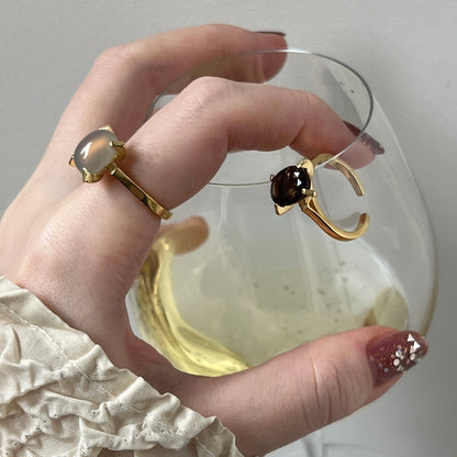 [ smoky quartz ] classic gold