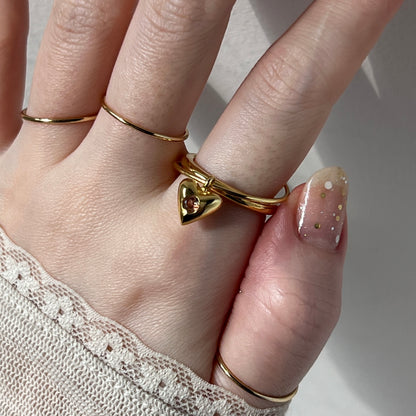 [ andalusite ] heart motif ring gold