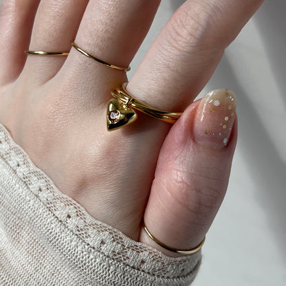 [ andalusite ] heart motif ring gold