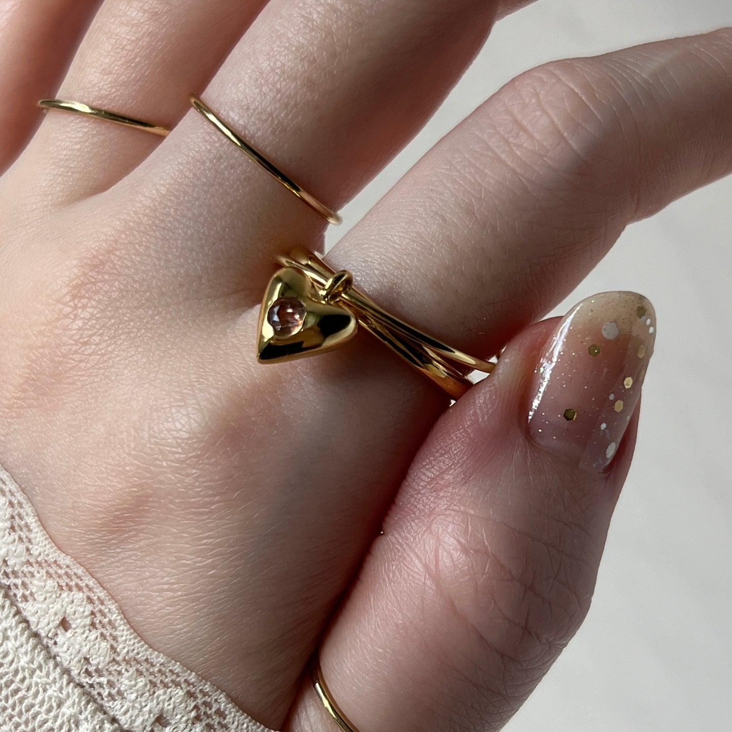 [ andalusite ] heart motif ring gold