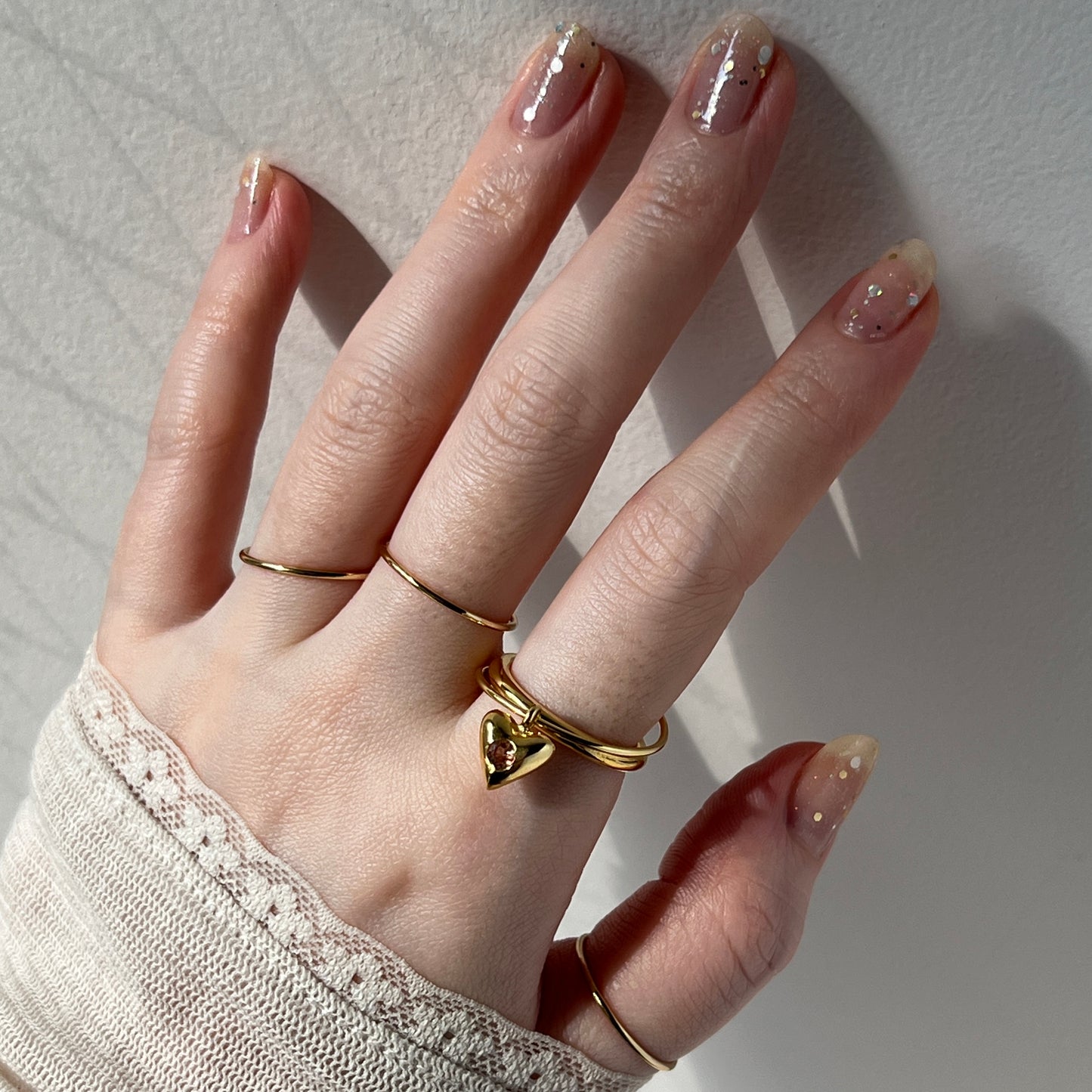 [ andalusite ] heart motif ring gold