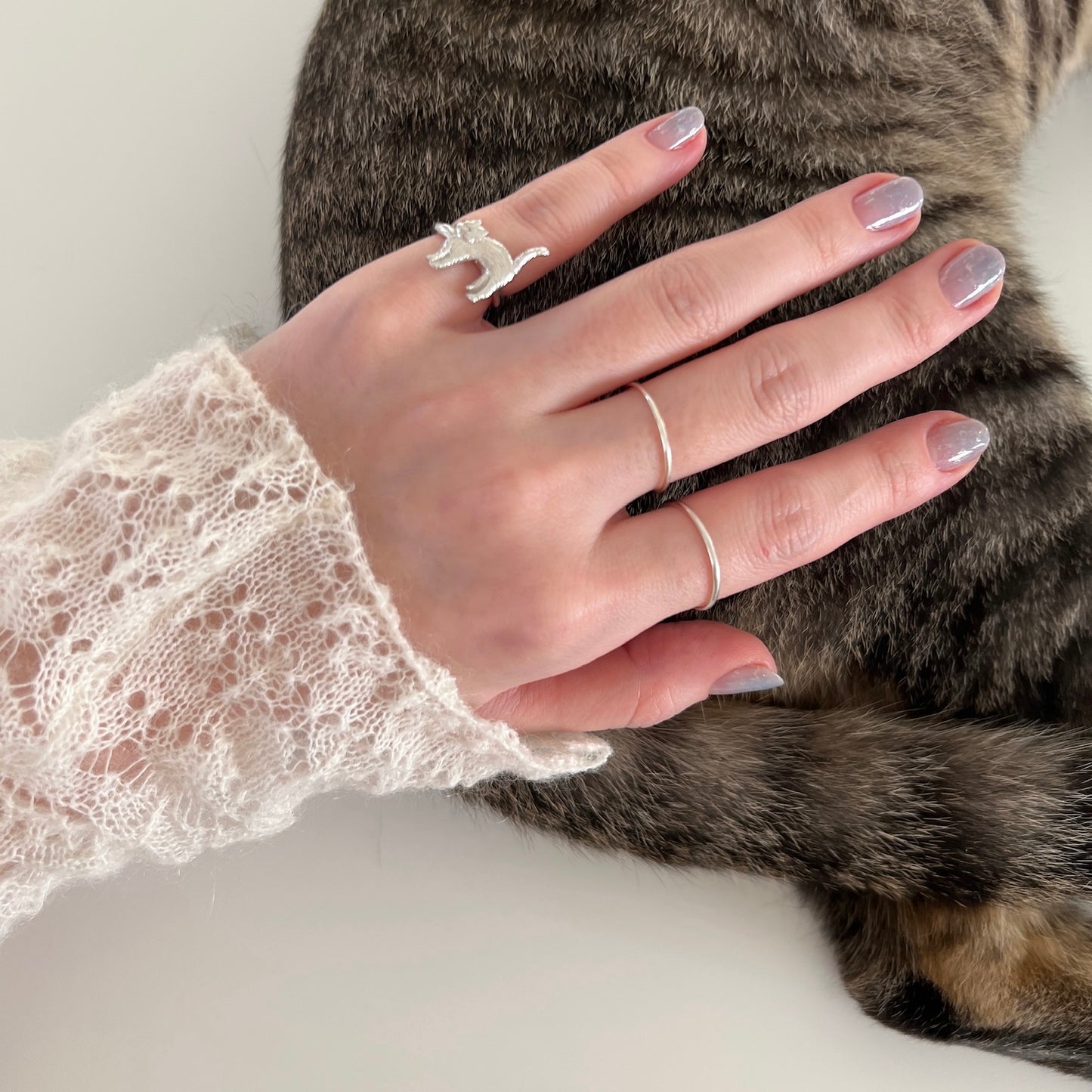 [ silver ] cat pinky [ free size ]