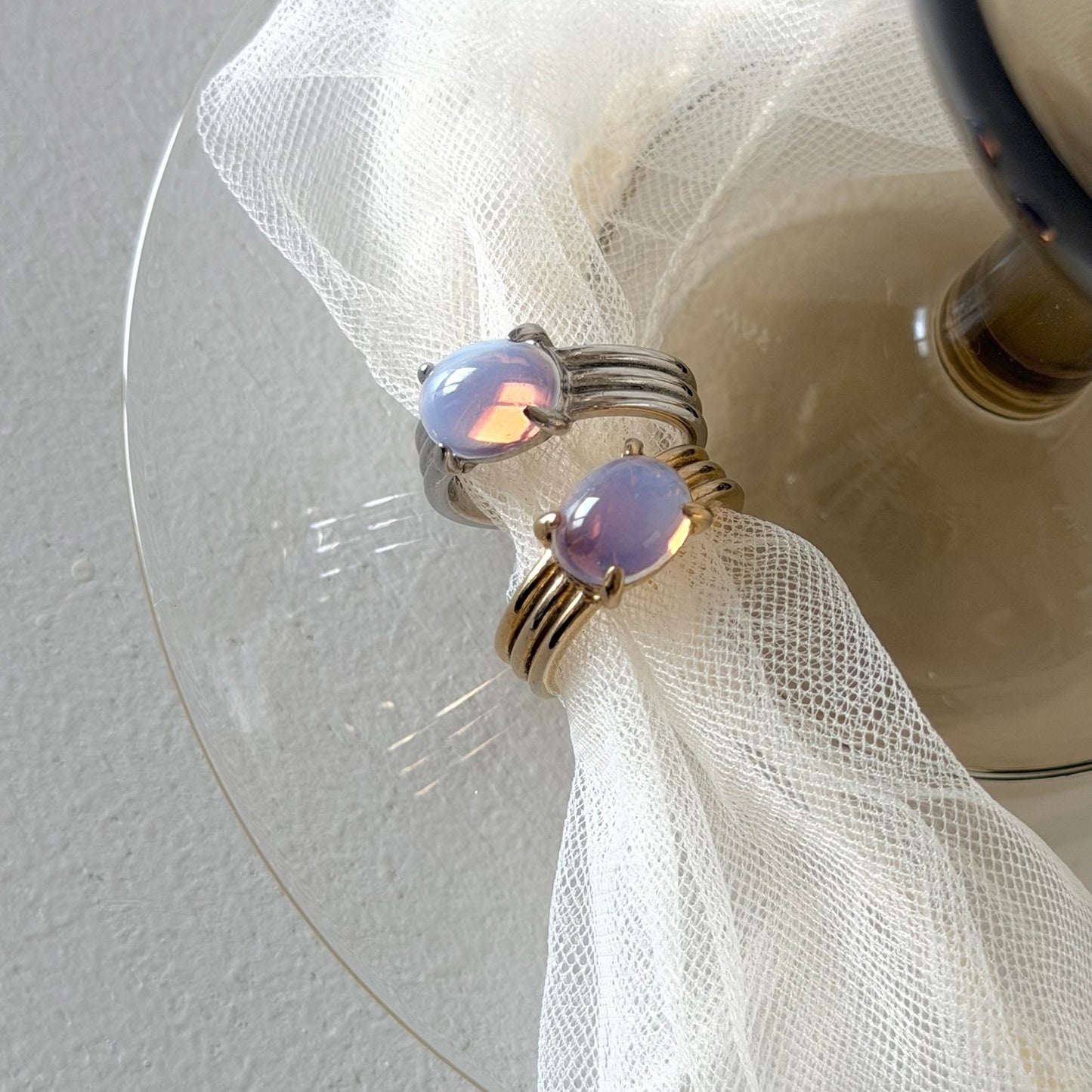 [ vintage purple glass ] trois silver